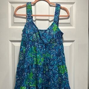 Lilly Pulitzer Blue & Green Floral Mini Dress